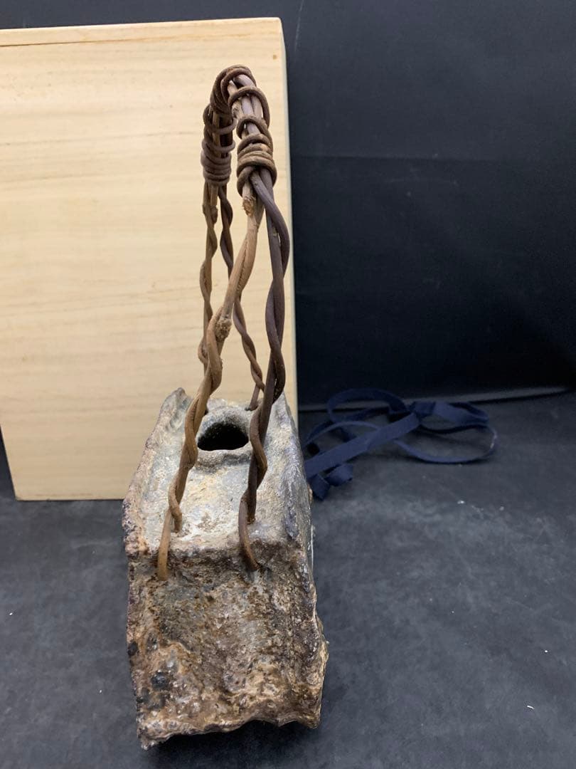 力窯　水垣力　扁壷　花器　花入　土味　栞共箱