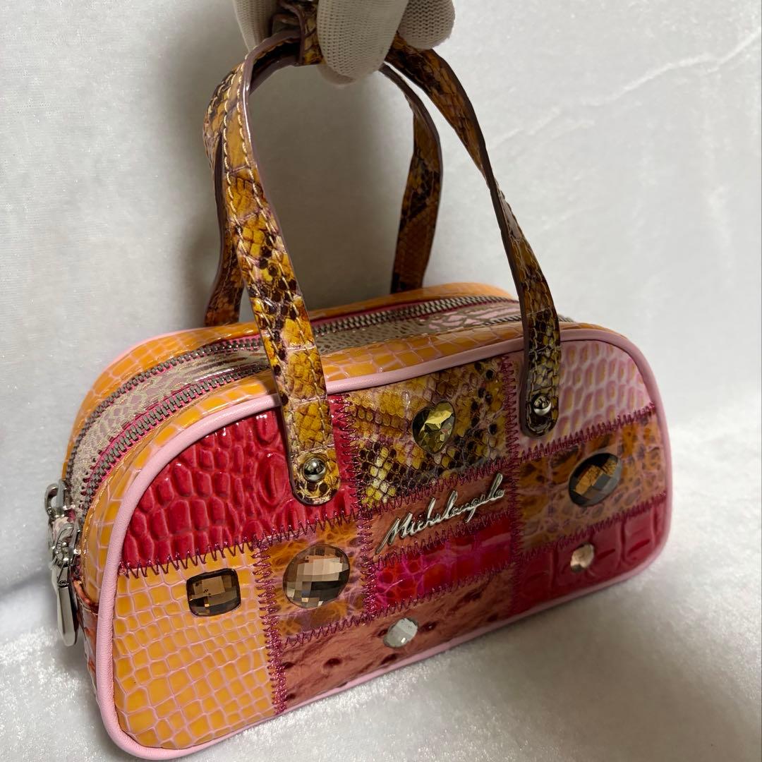 【未使用】ABISTE MICHELANGELO ミニボストンバッグ チェーン付