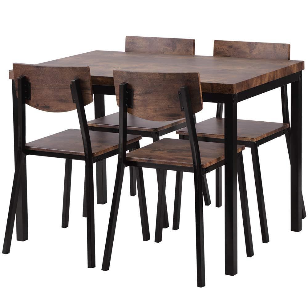 4人用ダイニングセット 5点セット 幅110cm チェア4脚 北欧風 BROWN