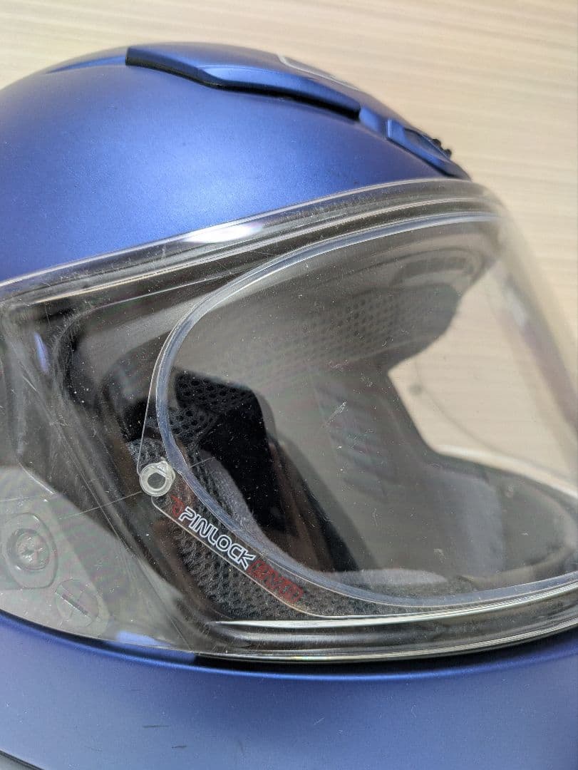 SHOEI Z7 Lサイズ　ピンロック付き　ミラーシールド　マットブルー　艶消し