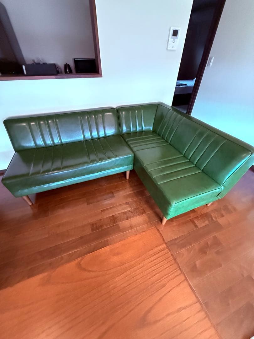 niko and... 緑色 L字型コーナーソファ