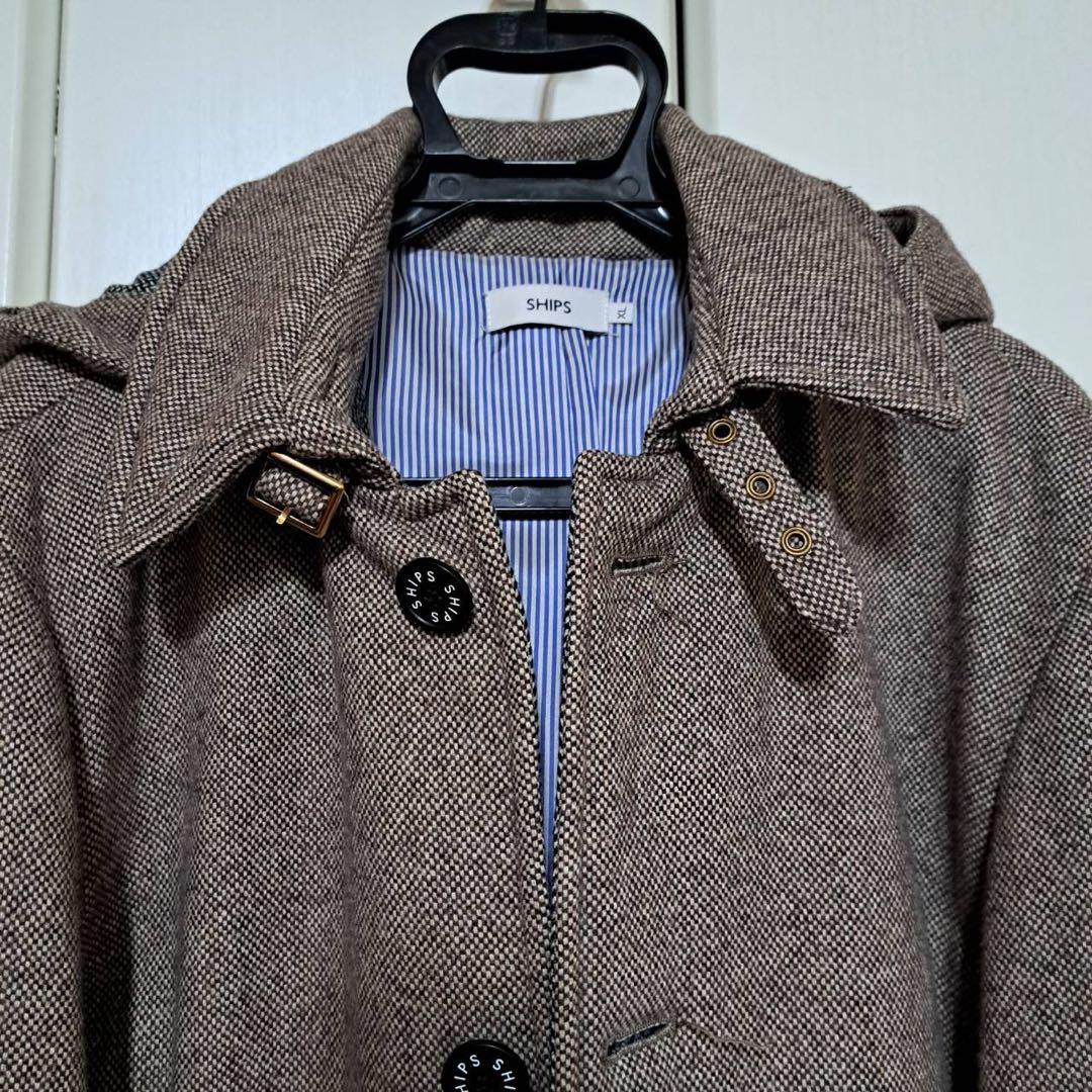 SHIPS シップス　取り外し可能フード付きコート