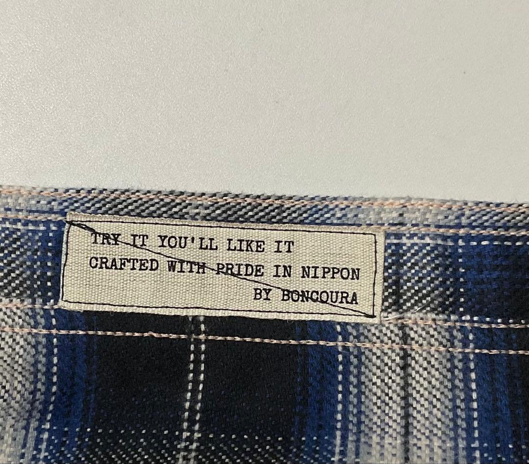 希少　BONCOURA　ボンクラ　　ネルシャツ　オンブレチェックシャツ