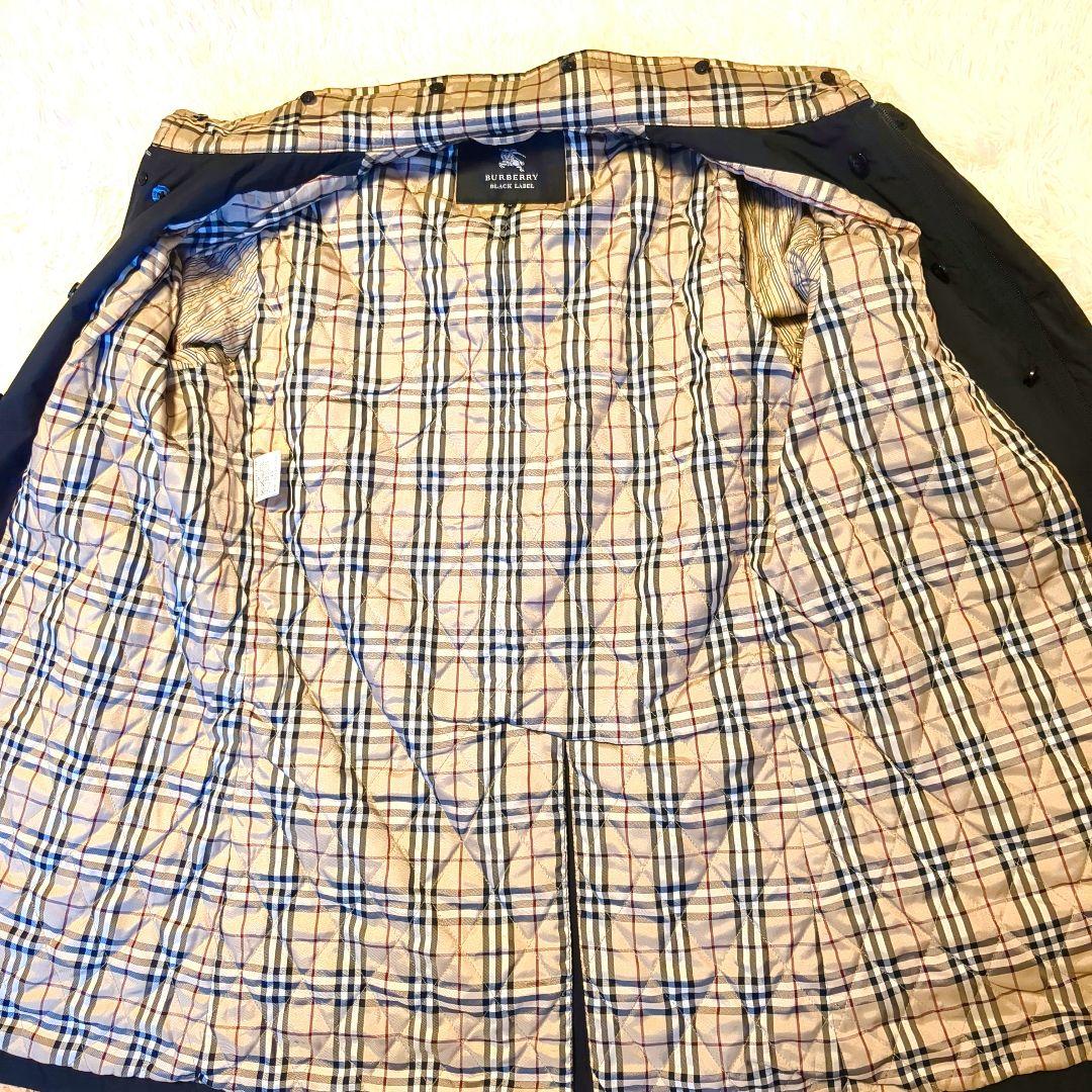 【美品】　バーバリーブラックレーベル　コート　ノバチェック　ライナー付　ファー