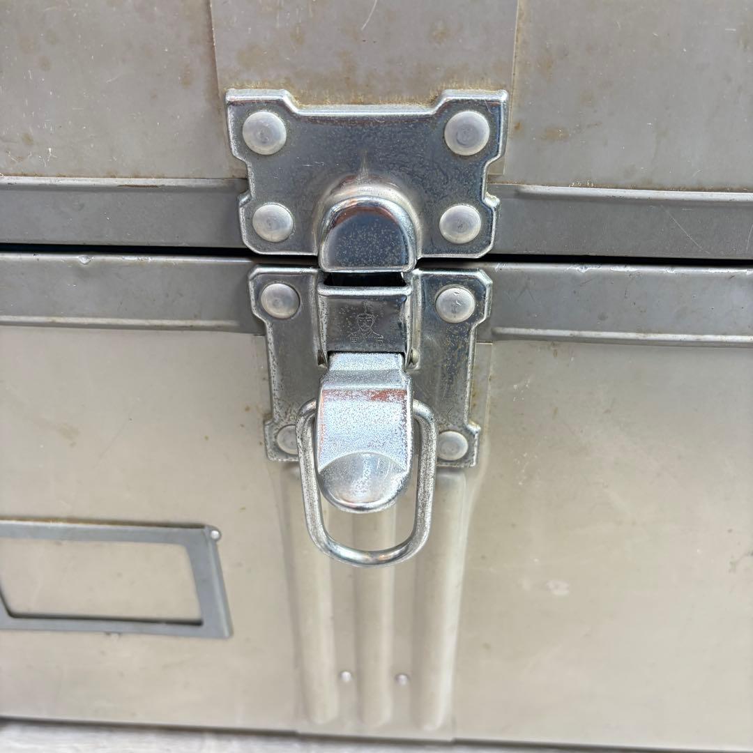 【ヴィンテージ】アルミ大型トランク 船トランク ケース インダストリアル 三越