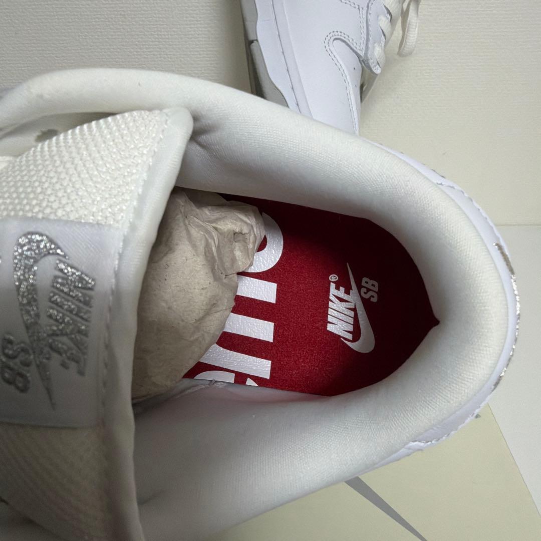 Supreme×SB Dunk \"White/llic Silver\"