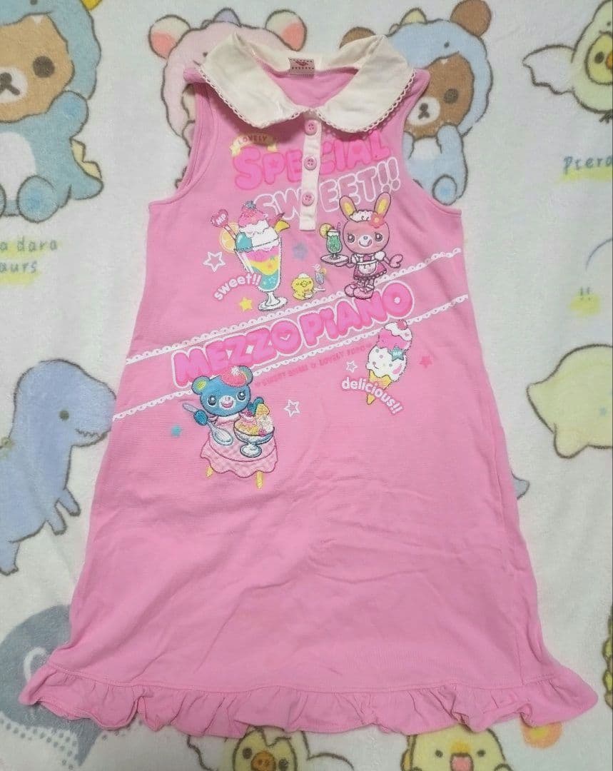 メゾピアノ　 カフェ ノースリーブワンピース　130cm