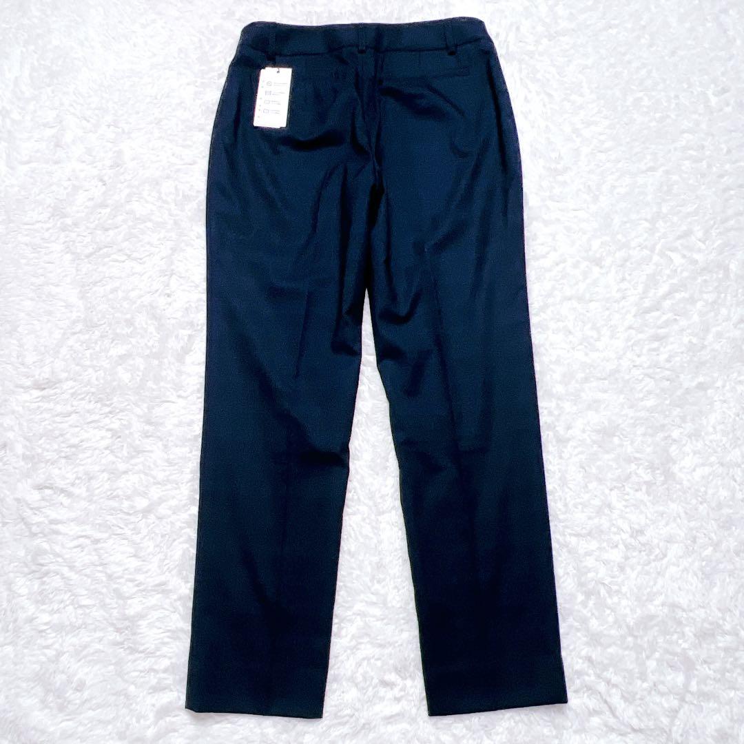 【未使用級】レミュー シルク混 セットアップパンツスーツ チェック ネイビー L