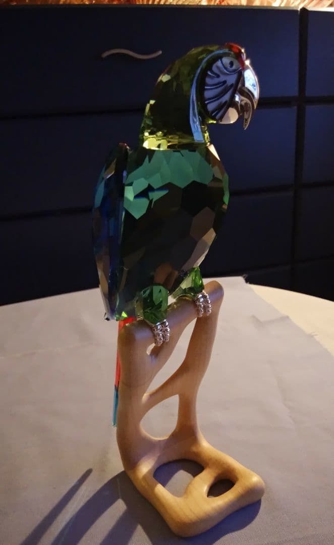 【SWAROVSKI】 スワロフスキー　 オウム　　 クリスタルガラス