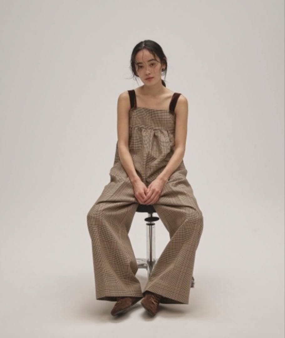 新品タグ付きTODAYFUL Check Wide Combinaison　38