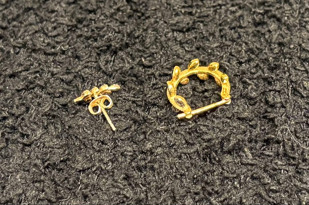 アルティーダウード ARTIDA OUD リーフ パヴェ ピアス2点