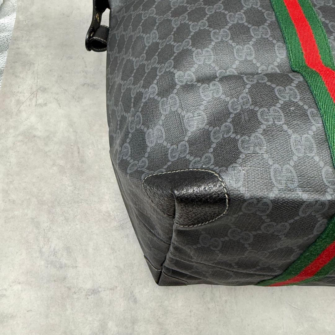 GUCCI グッチ GGスプリーム 旅行 トートバッグ ボストン ブラック