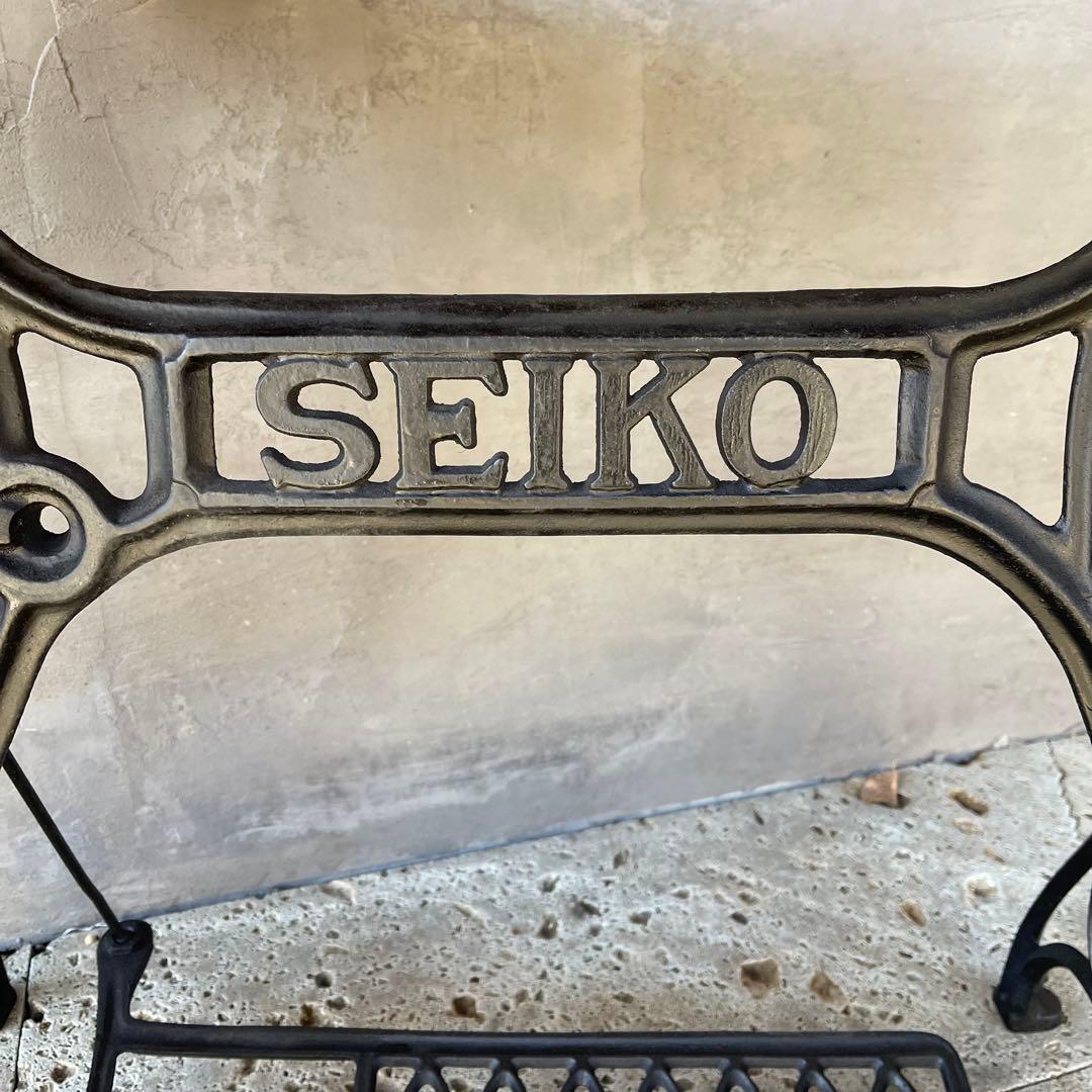 希少　工業用ワイド　アンティークミシン脚テーブル　【SEIKO】 足踏みミシン