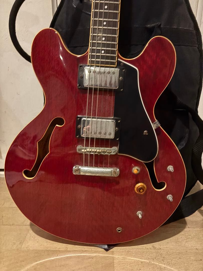 アコースティックギター セミホロウボディ レッド