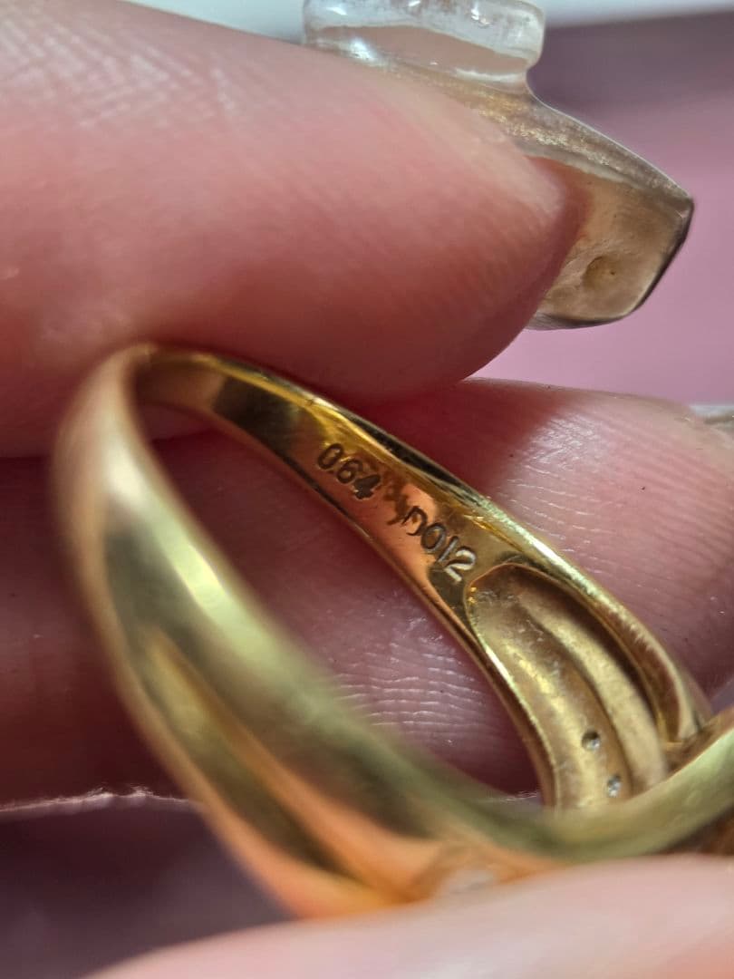 ト*ー様 金製リング ピンクトパーズ ダイヤモンド風