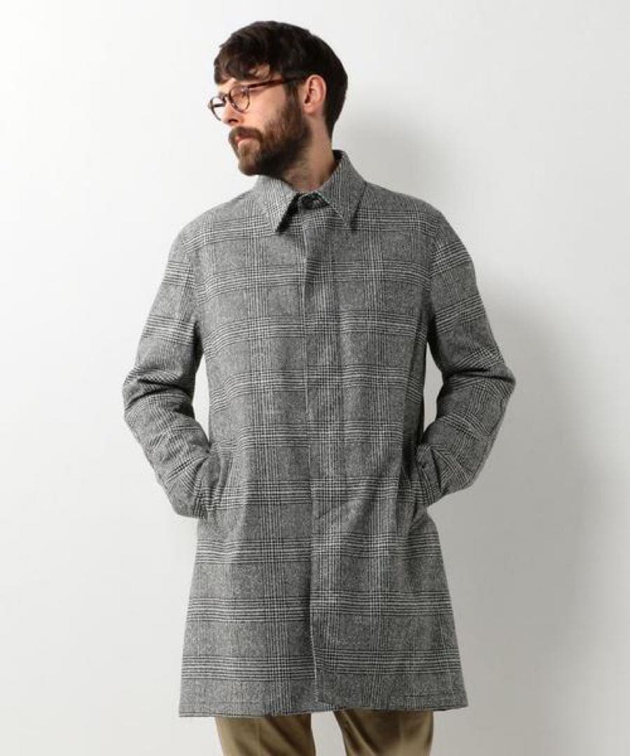 VALSTAR グレンチェック ステンカラーコート