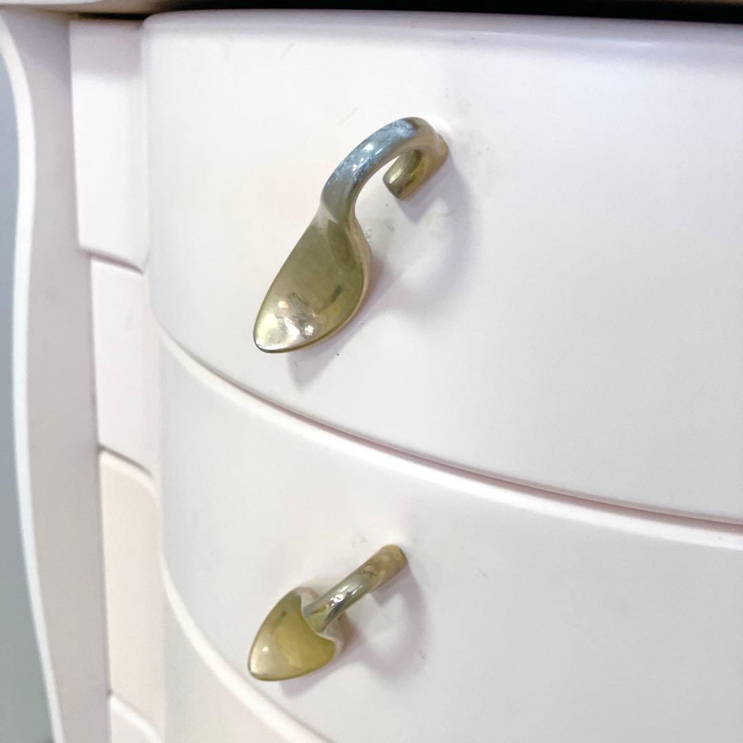 猫脚　アンティーク調　ペールピンク　サイドチェスト　コンソール　キャビネット