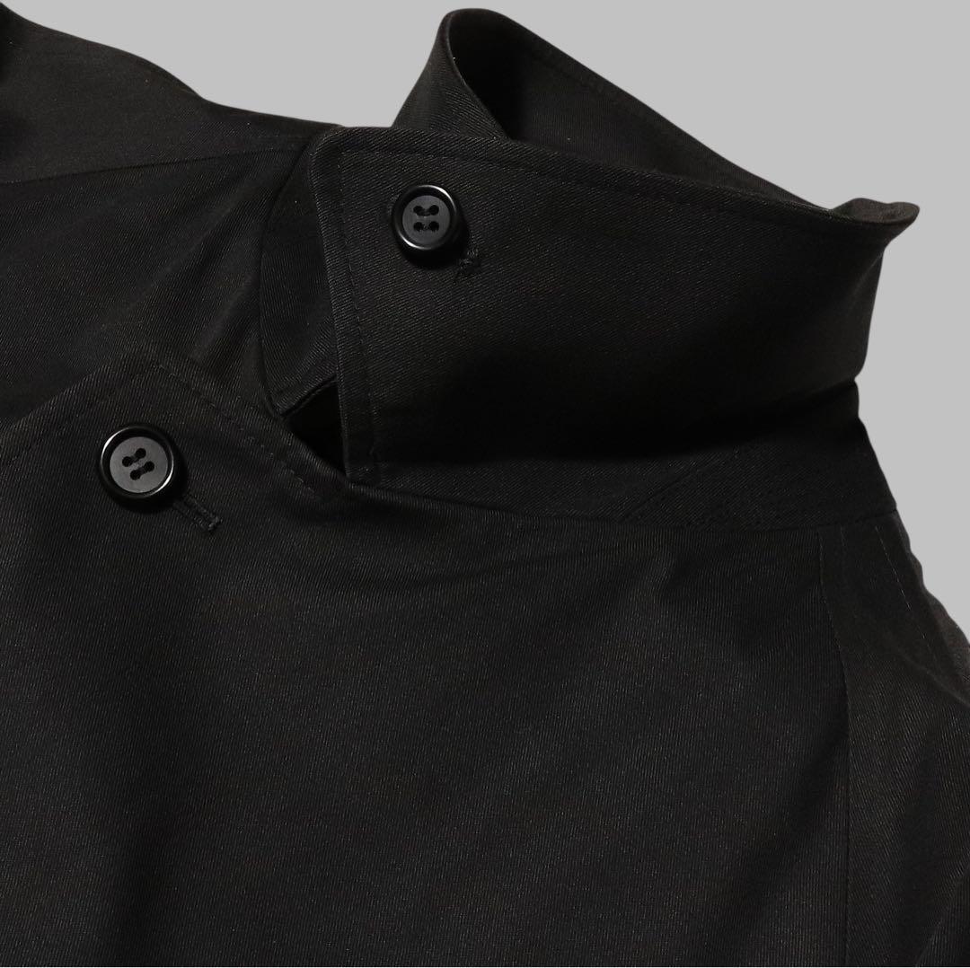 BURBERRY★ノバチェック柄 ステンカラーコート★ブラック★黒★英国製★L