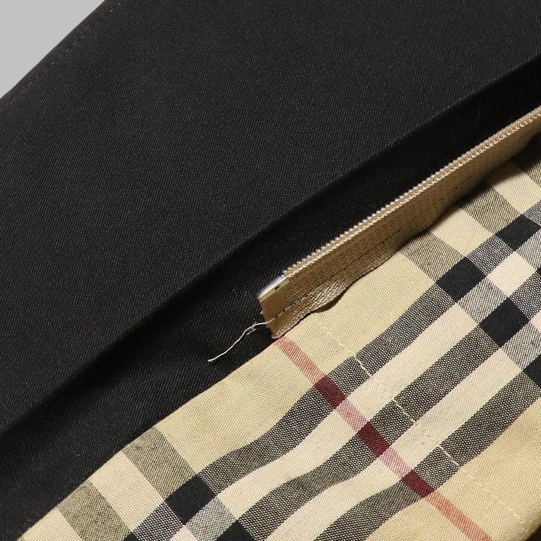 BURBERRY★ノバチェック柄 ステンカラーコート★ブラック★黒★英国製★L