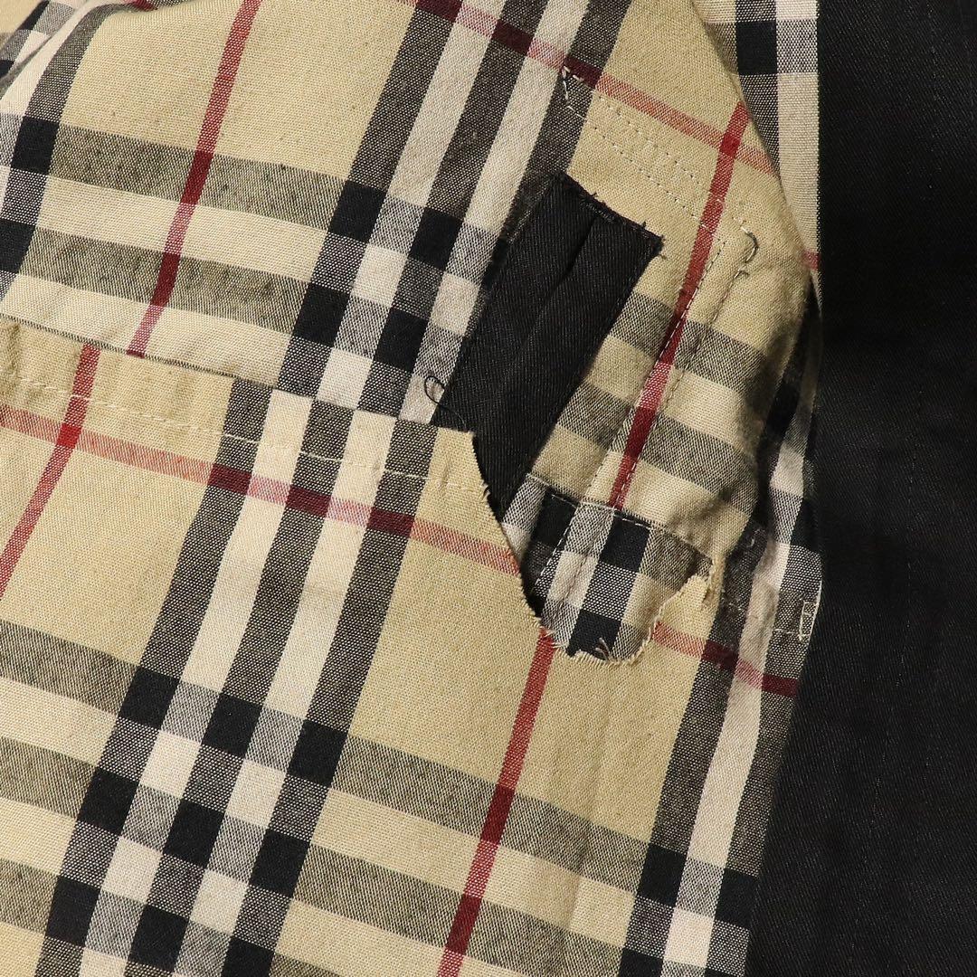 BURBERRY★ノバチェック柄 ステンカラーコート★ブラック★黒★英国製★L