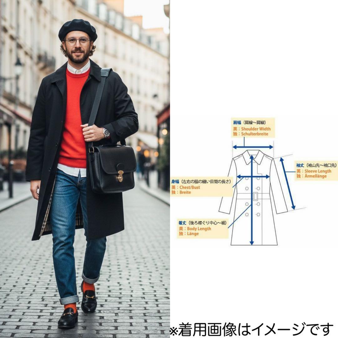 BURBERRY★ノバチェック柄 ステンカラーコート★ブラック★黒★英国製★L