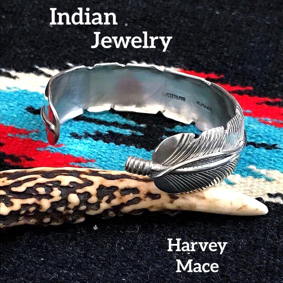 Indian Jewelryハーヴィーメイス　　フェザー　シルバーバングル　③