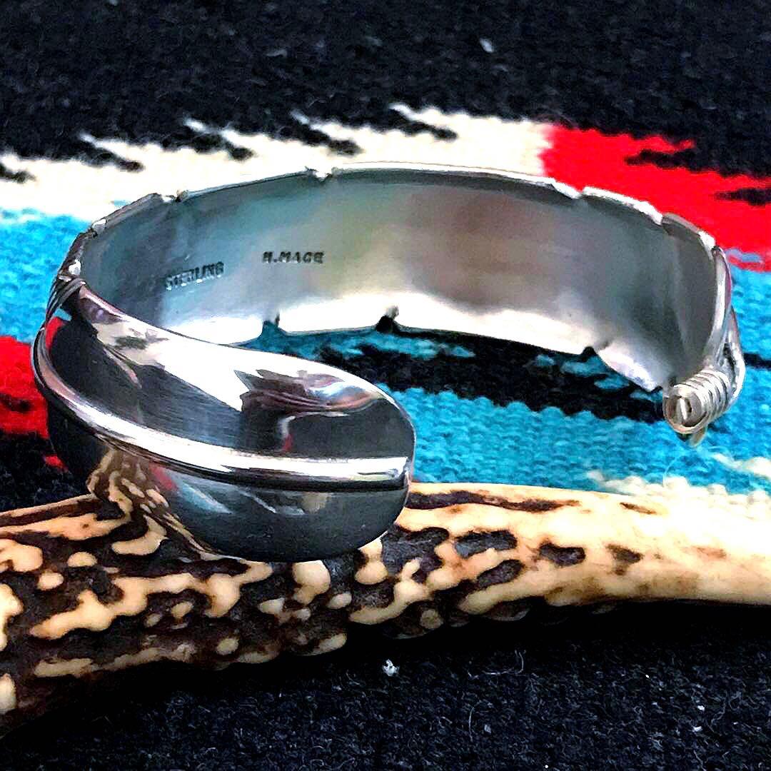 Indian Jewelryハーヴィーメイス　　フェザー　シルバーバングル　③