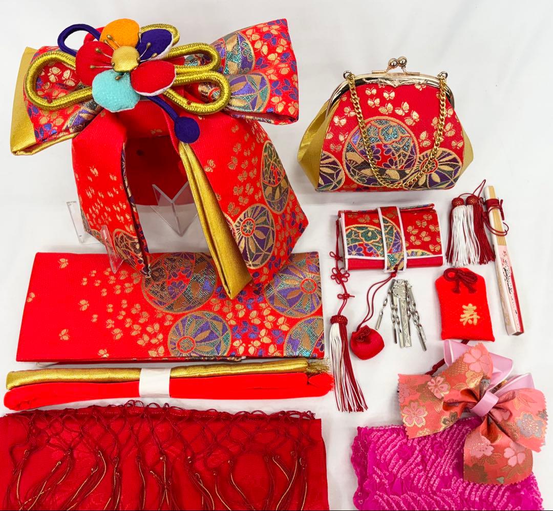 七五三　女の子　はこせこセットS　帯揚げ*しごき付き《子供507》#江戸小もーん