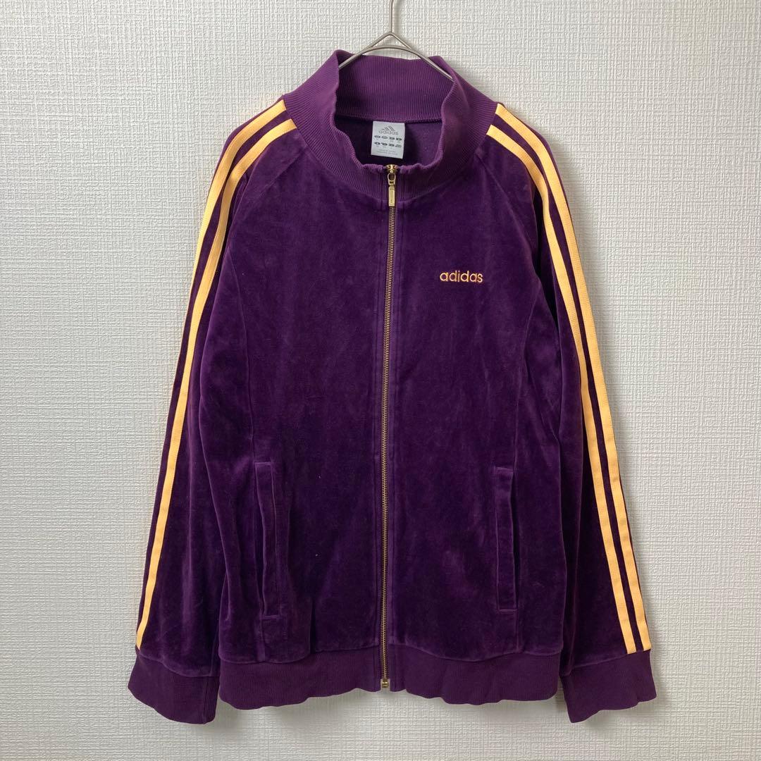 030 ベロア adidas アディダス トラックジャケット トラックトップ 紫