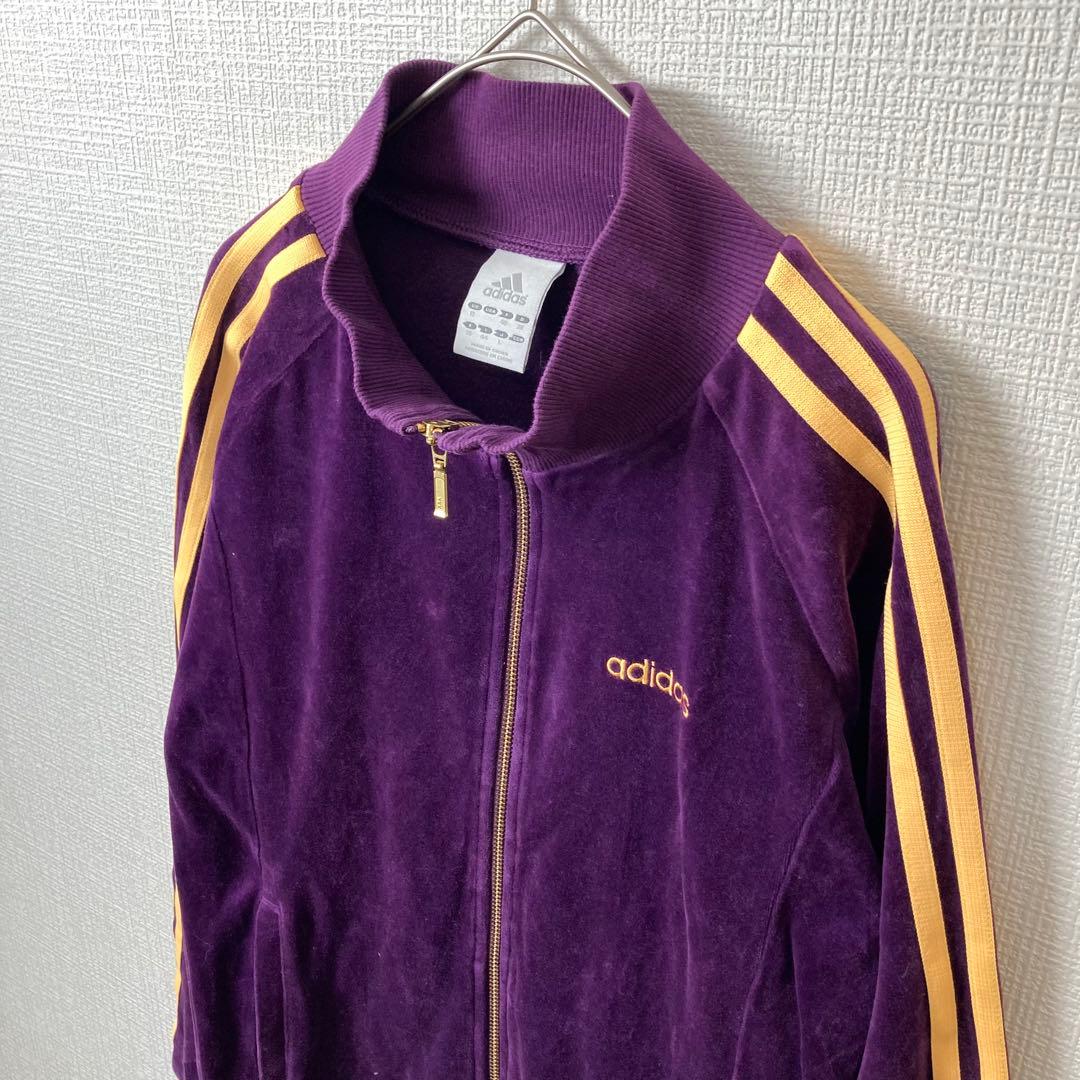 030 ベロア adidas アディダス トラックジャケット トラックトップ 紫