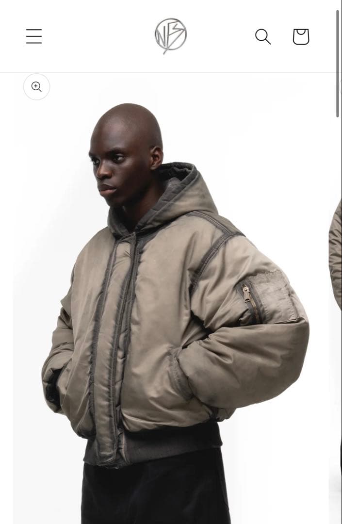 no faith studios リバーシブル　ジャケット　ma1 グレー