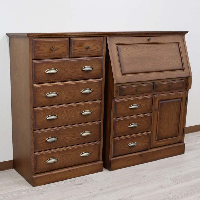 ライティングデスク 幅80cm ナラ材 日本製 旭 北海道 机