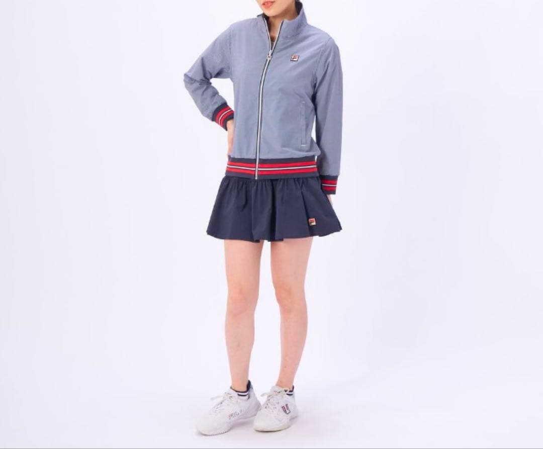 No.132 FILA ギンガムチェックトラックジャケット☆XL☆White☆