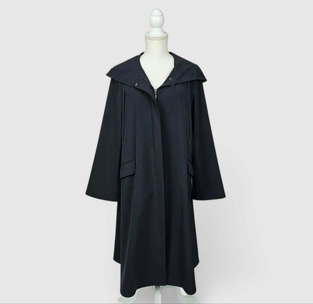 フォクシーネイビー フード付き トレンチコート