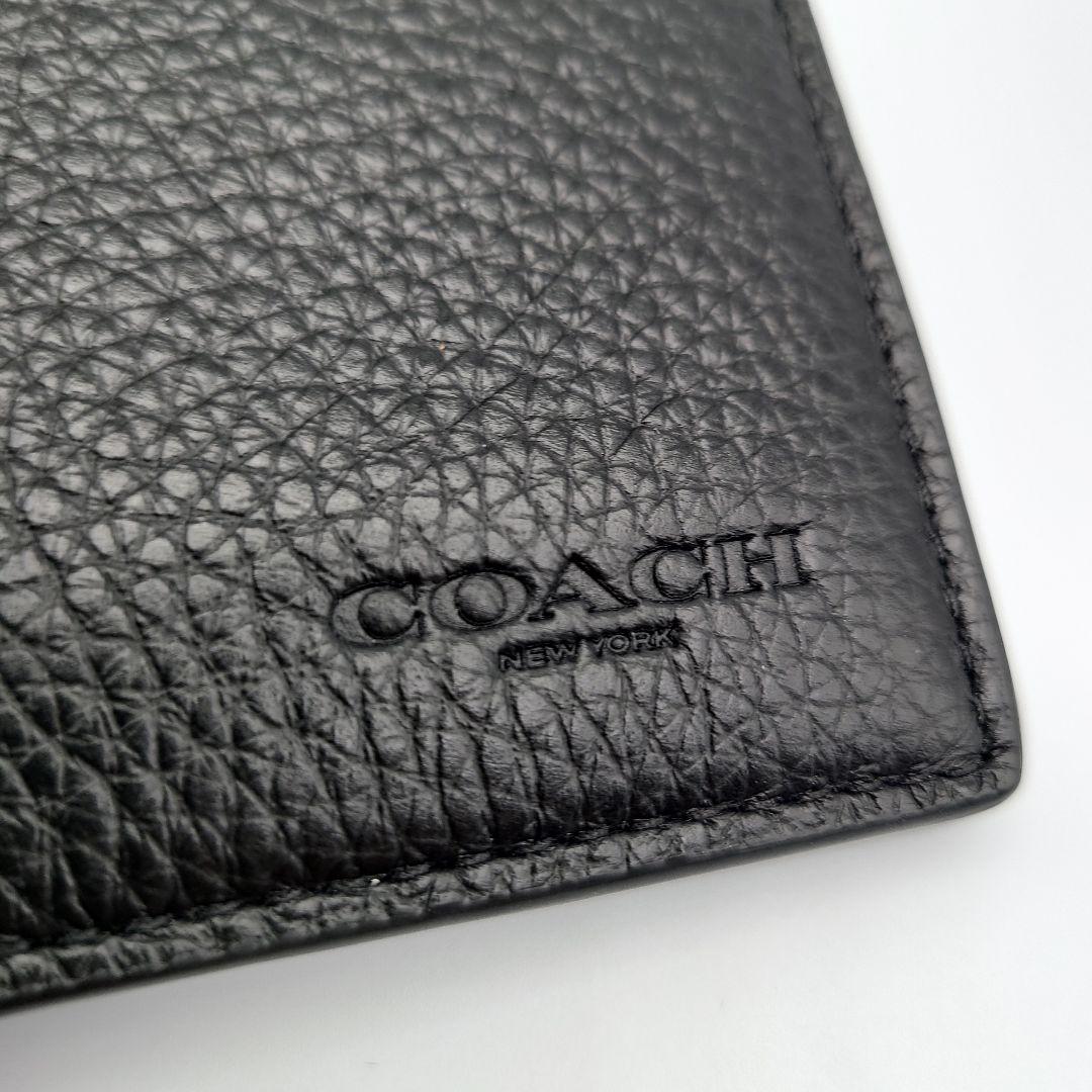 COACH 長財布 新品 ブラック ペブルレザー お札入れ 小銭入れ