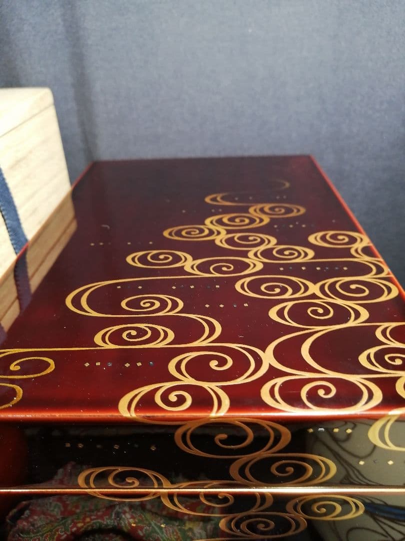 【茶道具】観世波花ノ絵茶箱　司光作 茶道具セット付属　茶箱85