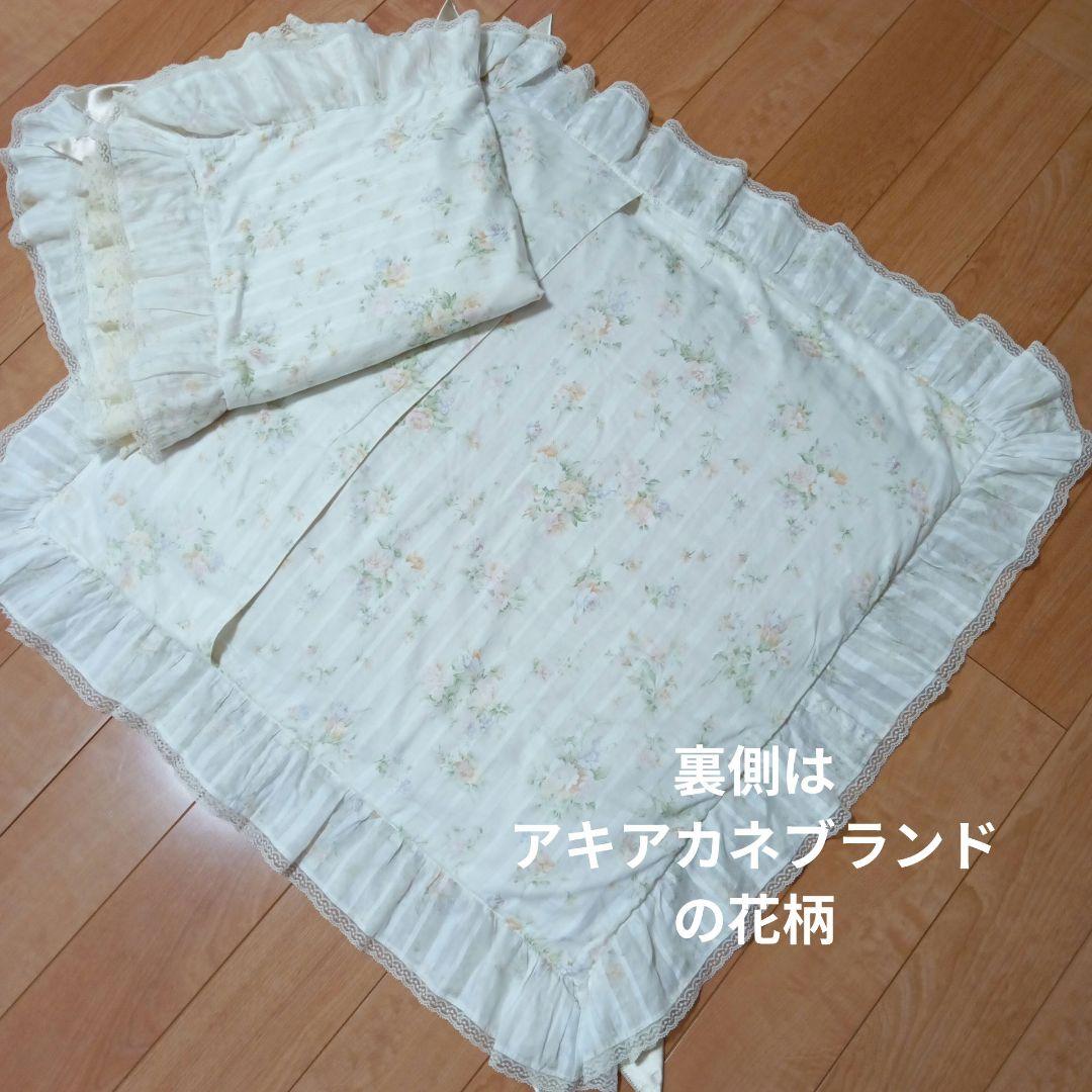 美品★さえらakiakaneアキアカネ花柄豪華座布団カバー日本製フリル&レース