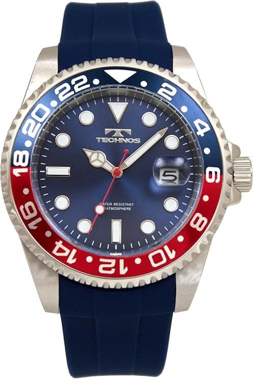 [テクノス] 腕時計 デイト 100周年モデル T6C28NR メンズ ブルー