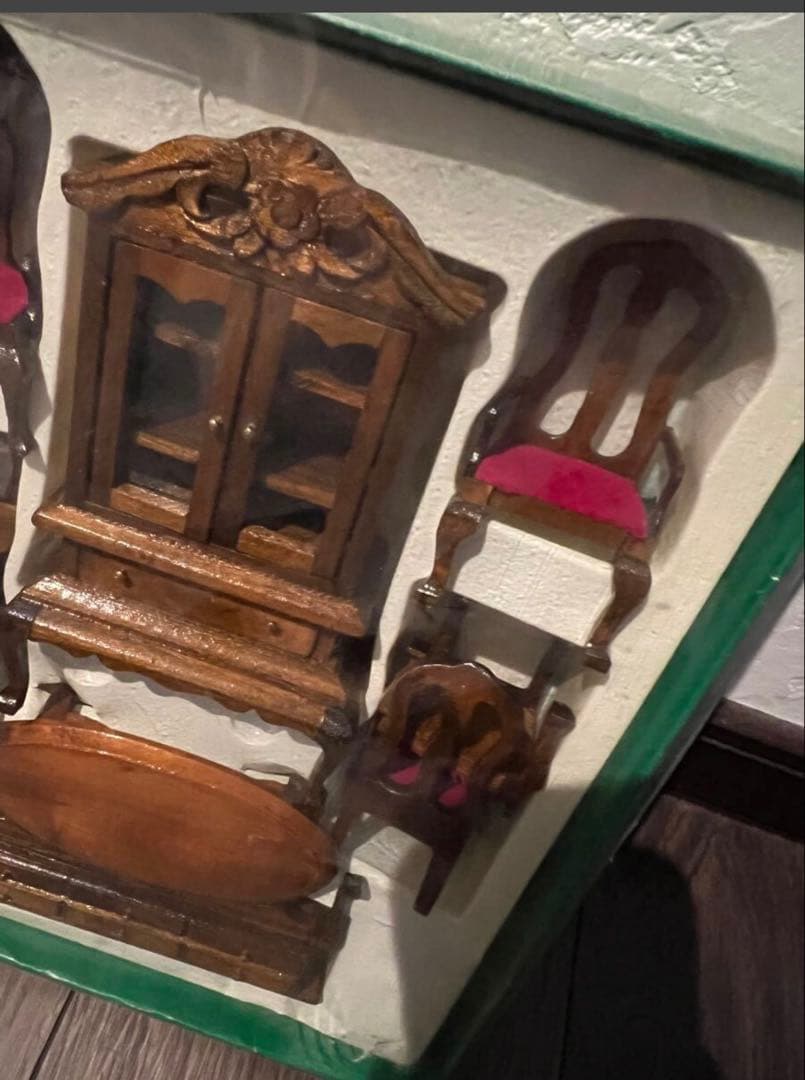 昭和レトロ 豪華ミニチュア家具 ドールハウス 3箱セット木製 洋風 アンティーク