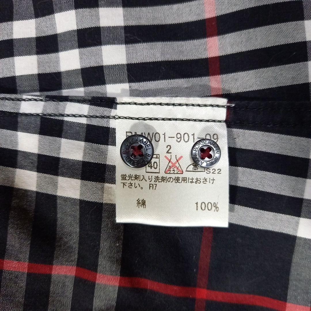 バーバリー　ブラックレーベル　ノバチェック　長袖シャツ　サイズ2(M)