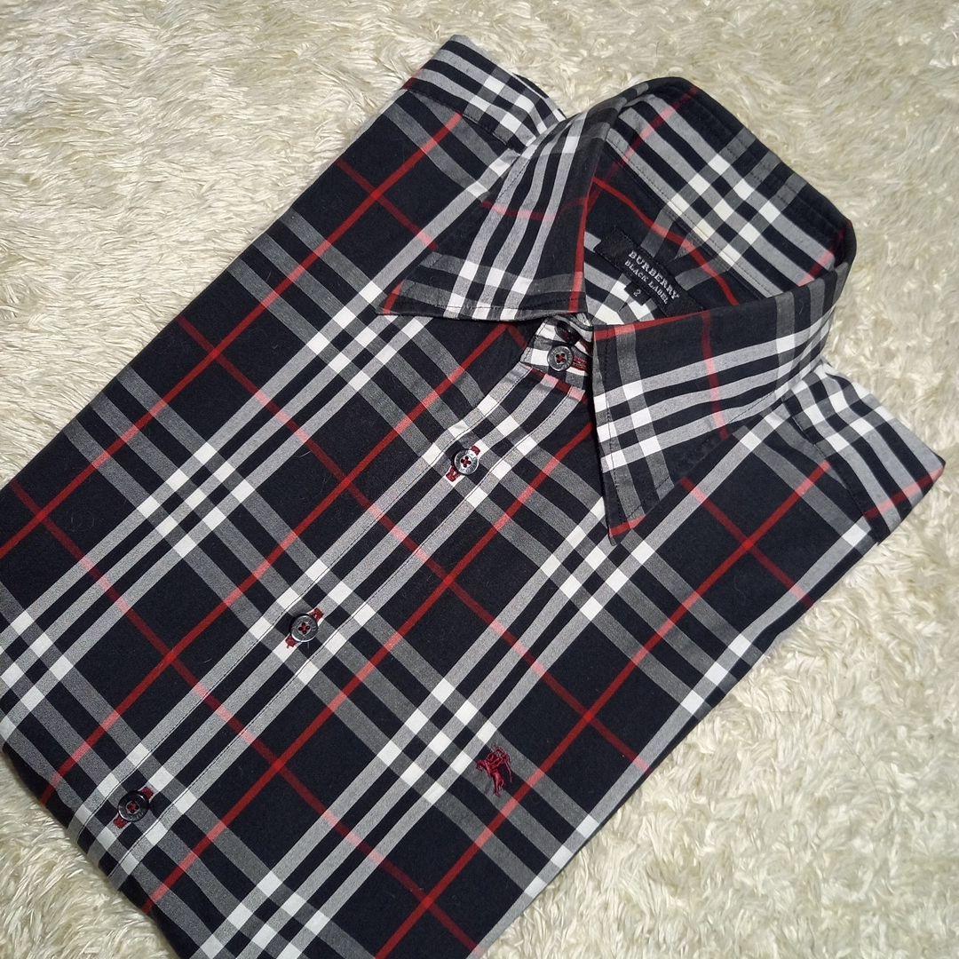 バーバリー　ブラックレーベル　ノバチェック　長袖シャツ　サイズ2(M)