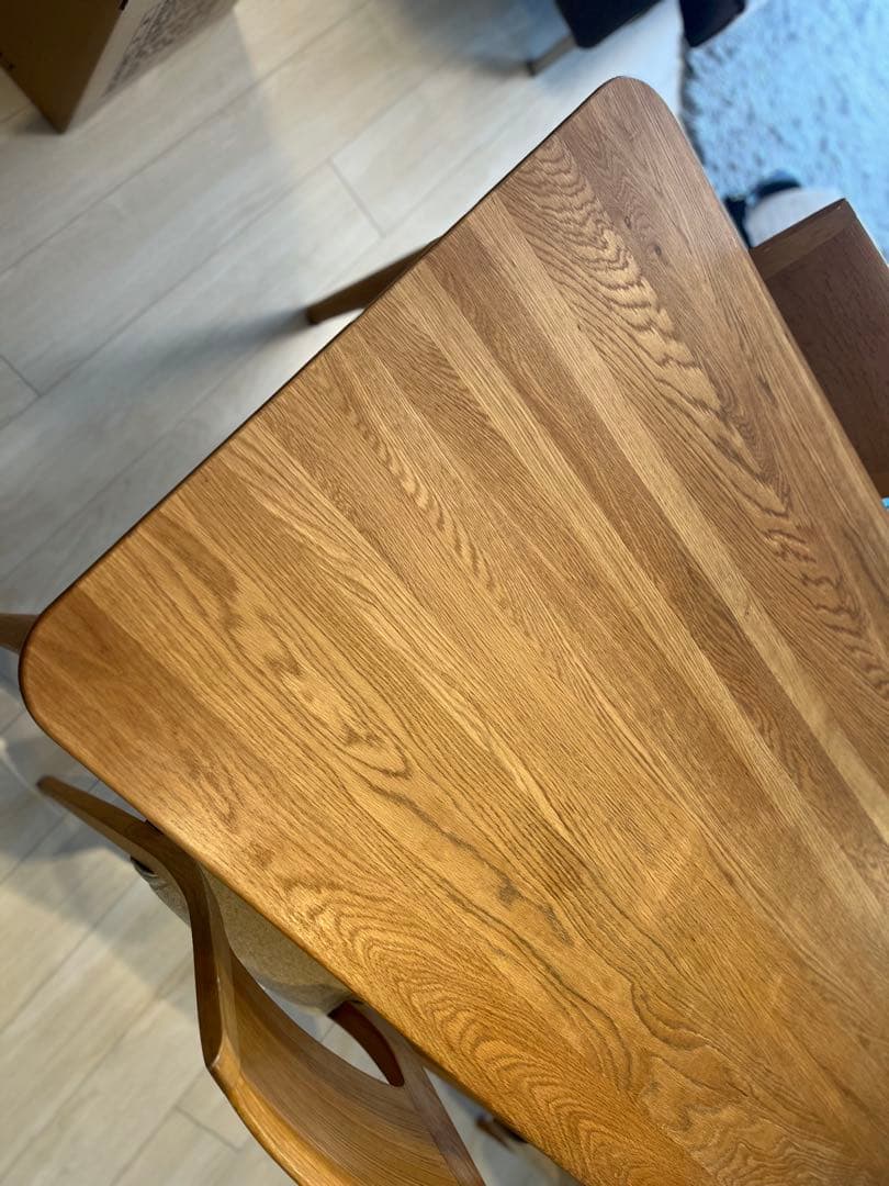 アクタス　ダイニングテーブル（椅子付きに変更）ナチュラルウッド