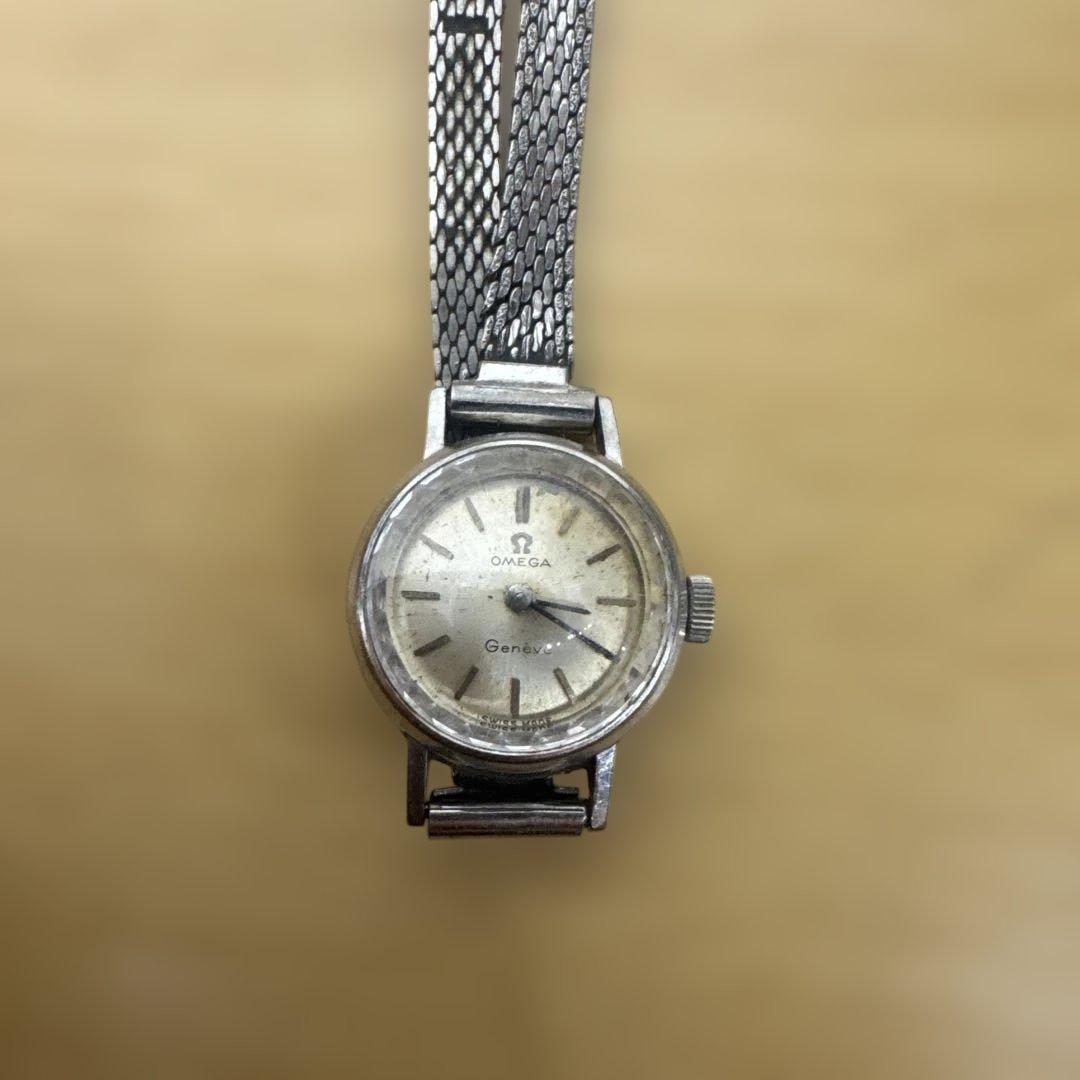 Omega 手巻き時計 シルバー メッシュバンド　オメガ　Ω K14WG