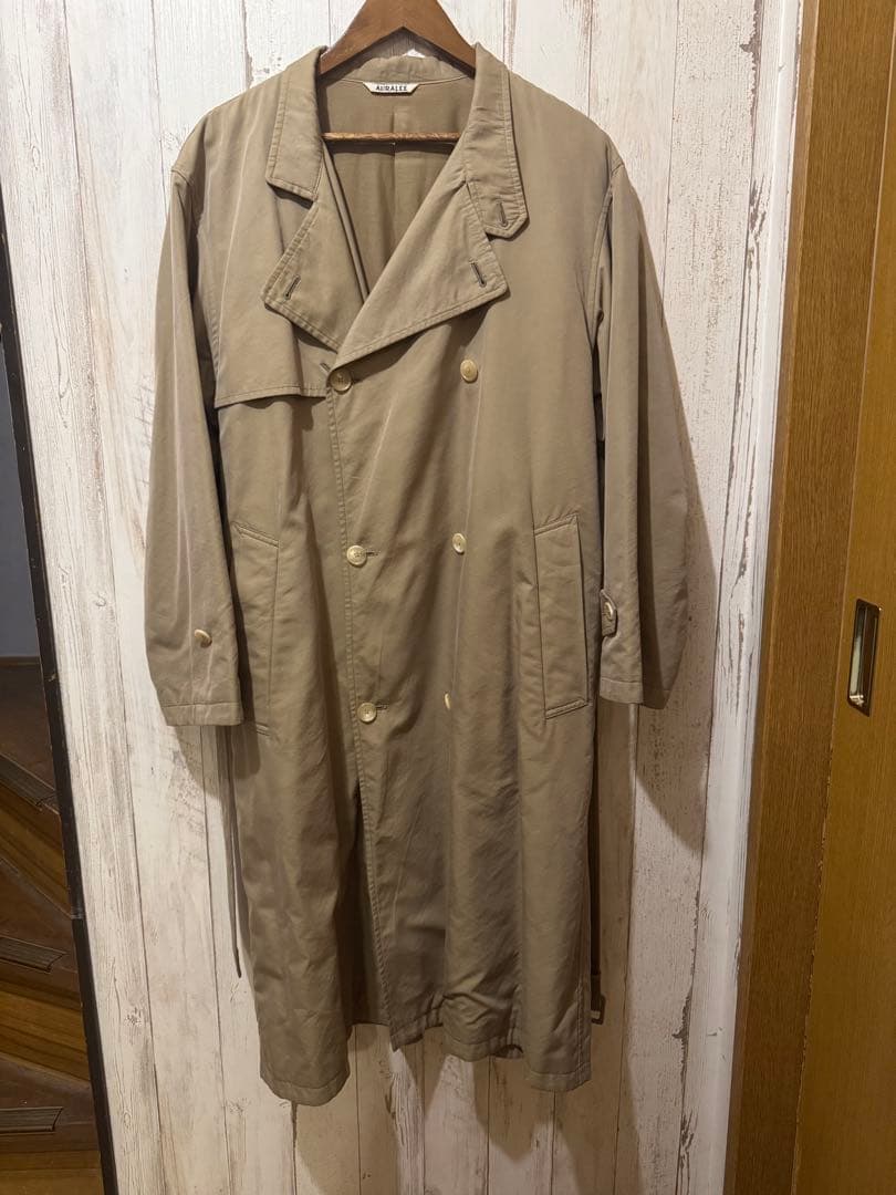 ジャケット・アウター AURALEE WASHED FINX CUPRO TWILL LONGCOAT