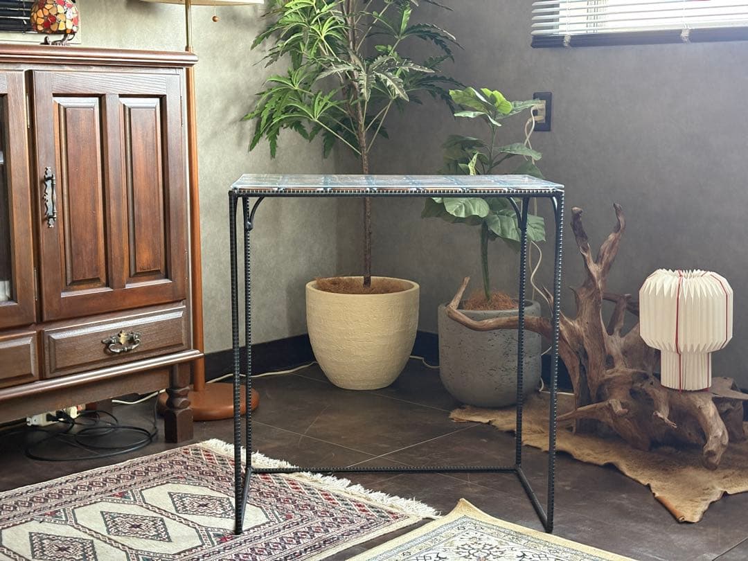 ③アイアン　サイドテーブル　ディスプレイ家具　モダン　シンプル　IZ