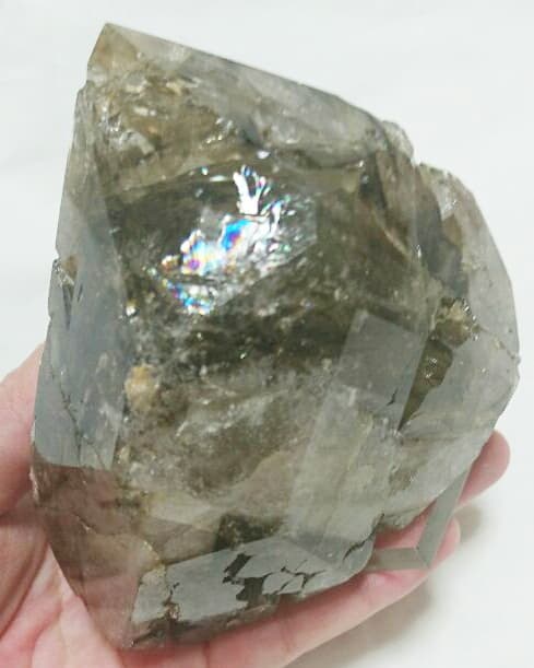 ブラジル産 スモーキーエレスチャル水晶 ジャカレー水晶 原石 797g