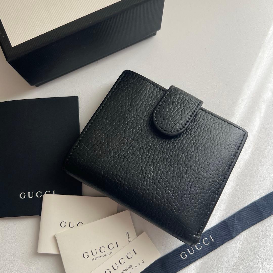 01 極上美品 GUCCI グッチ 2つ折り財布