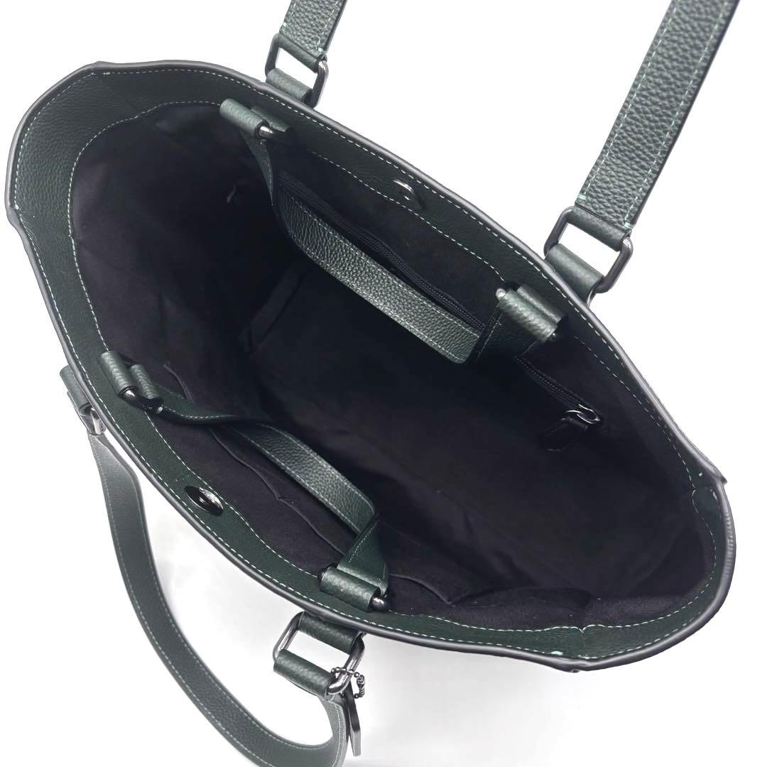 ✨極美品✨コーチ　トートバッグ　ハドソン　ダブルハンドル　2way　グリーン