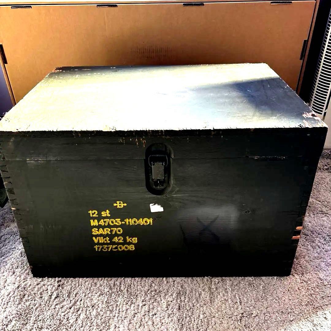 ビンテージ　スウェーデン軍 ミリタリーボックス 弾薬箱 木製 ウッドボックス