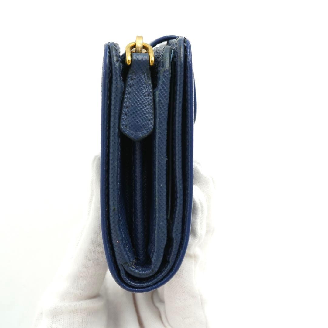 ✨未使用展示品✨　PRADA ミニ財布　サフィアーノレザー　バイカラー　ブルー